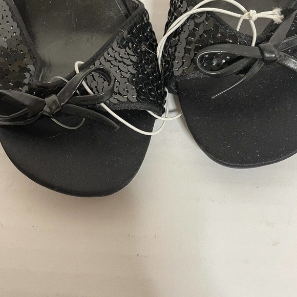 Massimo Mules Evening Sequined Trim with Bow Womens 6 Black - Picture 8 of 9